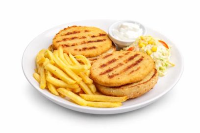 Chicken burger platter